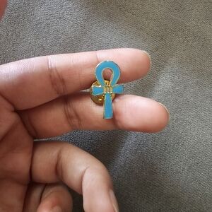 Egyptian Turquoise Ankh Pin